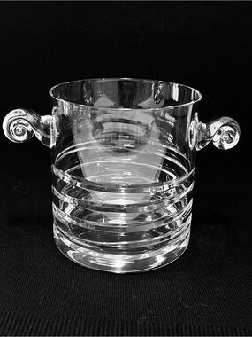 Vintage 1950’s Ice Bucket Hand Cut Crystal Made in Hungary 5.25” Tall